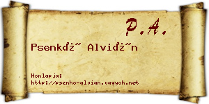 Psenkó Alvián névjegykártya